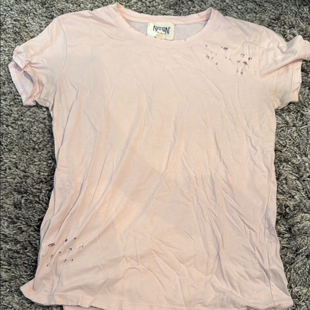 Nation LTD Light Pink Short Sleeve Tee
